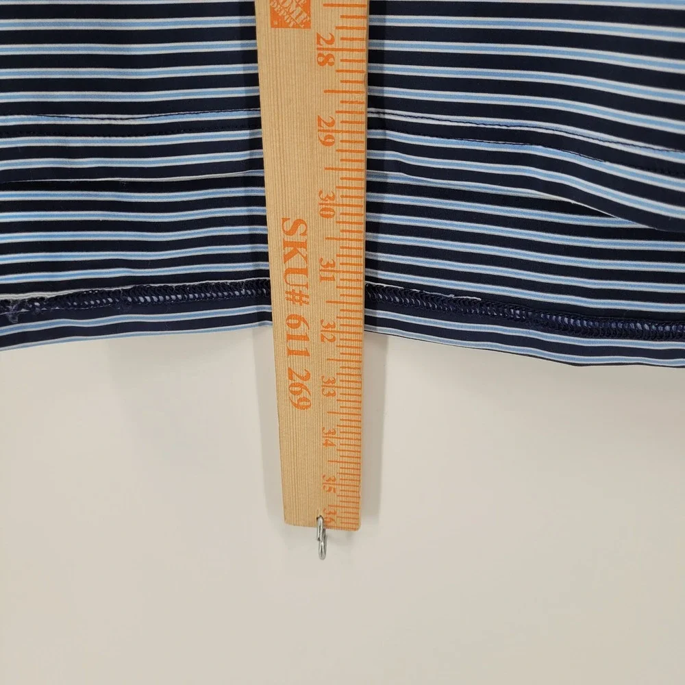 RLX‎ Ralph Lauren Polo Shirt Mens XL Stripe Navy Light Blue Golf Performance